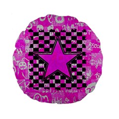 Pink Star Standard 15  Premium Flano Round Cushion  from ArtsNow.com Front