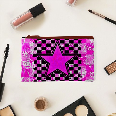 Pink Star Cosmetic Bag (XS) from ArtsNow.com Front