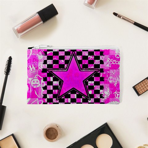 Pink Star Cosmetic Bag (XS) from ArtsNow.com Front