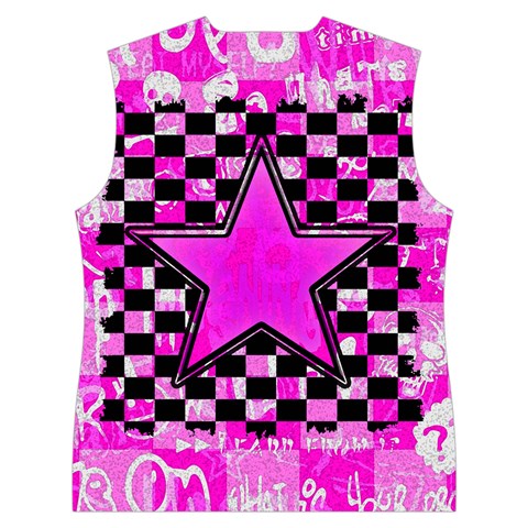 Pink Star Women s Button Up Vest from ArtsNow.com Back