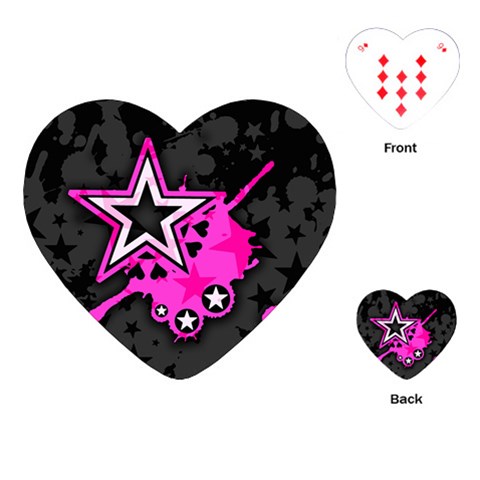 Pink Star Design Playing Cards Single Design (Heart) from ArtsNow.com Front