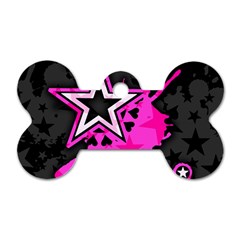 Pink Star Design Dog Tag Bone (Two Sides) from ArtsNow.com Front