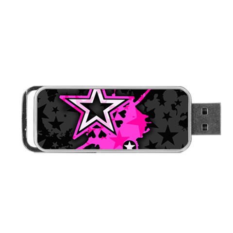 Pink Star Design Portable USB Flash (Two Sides) from ArtsNow.com Back