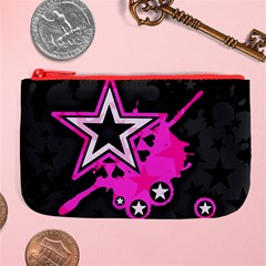 Pink Star Design Large Coin Purse from ArtsNow.com Front