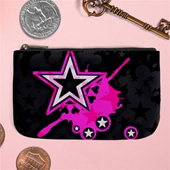 Pink Star Design Large Coin Purse from ArtsNow.com Front