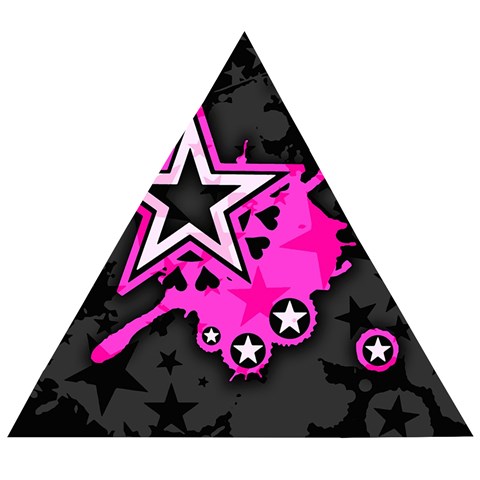 Pink Star Design Wooden Puzzle Triangle from ArtsNow.com Front