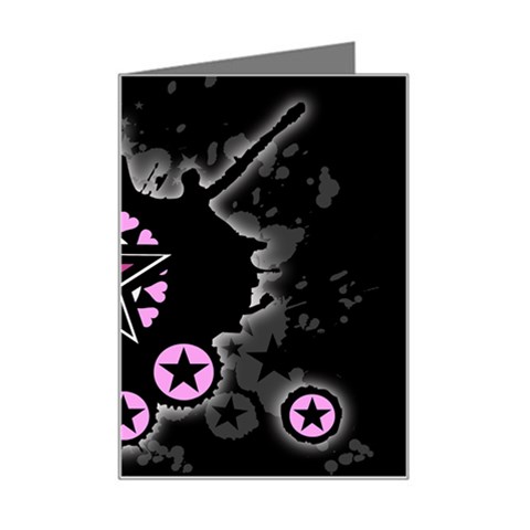 Pink Star Explosion Mini Greeting Card from ArtsNow.com Left