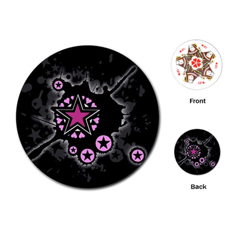 Pink Star Explosion Playing Cards Single Design (Round) from ArtsNow.com Front