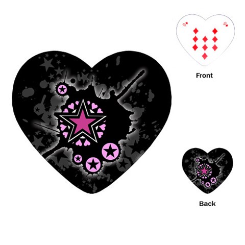 Pink Star Explosion Playing Cards Single Design (Heart) from ArtsNow.com Front