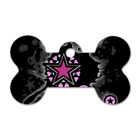 Pink Star Explosion Dog Tag Bone (One Side) from ArtsNow.com Front