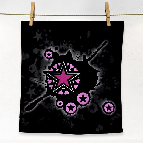 Pink Star Explosion Face Towel from ArtsNow.com Front