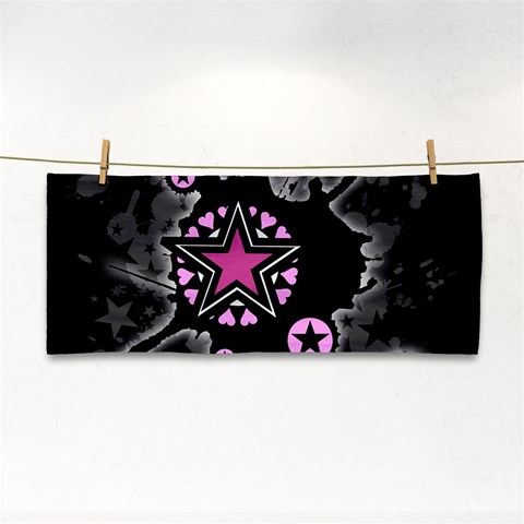 Pink Star Explosion Hand Towel from ArtsNow.com Front