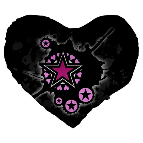 Pink Star Explosion Large 19  Premium Heart Shape Cushion from ArtsNow.com Front