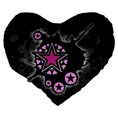 Pink Star Explosion Large 19  Premium Heart Shape Cushion from ArtsNow.com Back