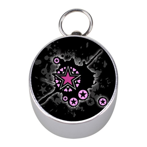 Pink Star Explosion Silver Compass (Mini) from ArtsNow.com Front