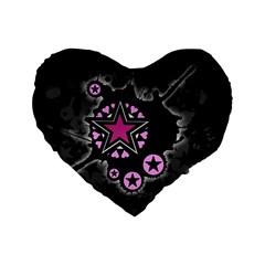 Pink Star Explosion Standard 16  Premium Flano Heart Shape Cushion  from ArtsNow.com Front