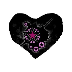 Pink Star Explosion Standard 16  Premium Flano Heart Shape Cushion  from ArtsNow.com Back