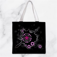 Pink Star Explosion Zipper Grocery Tote Bag from ArtsNow.com Front