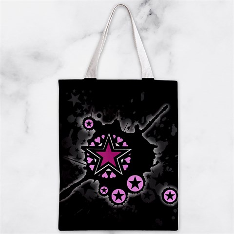 Pink Star Explosion Zipper Classic Tote Bag from ArtsNow.com Front