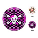 Pink Star Skull Playing Cards Single Design (Round)