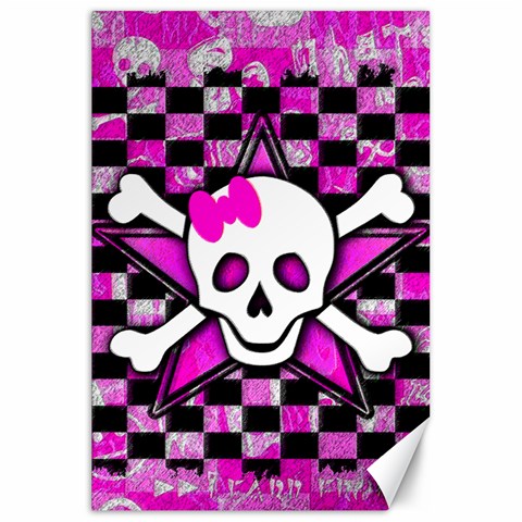 Pink Star Skull Canvas 20  x 30  from ArtsNow.com 19.62 x28.9  Canvas - 1