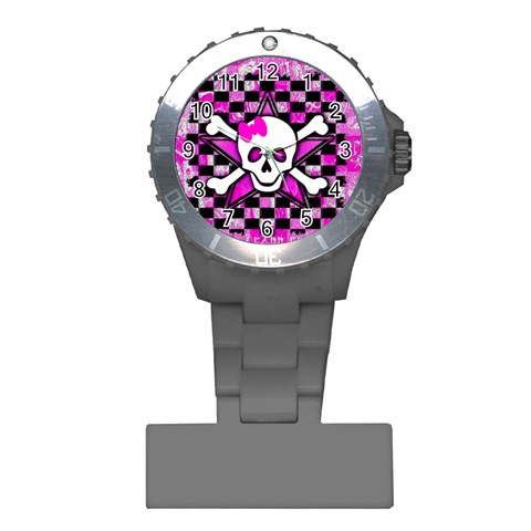 Pink Star Skull Plastic Nurses Watch from ArtsNow.com Front