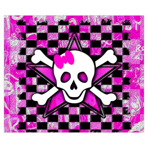 Pink Star Skull Zipper Medium Tote Bag from ArtsNow.com Front