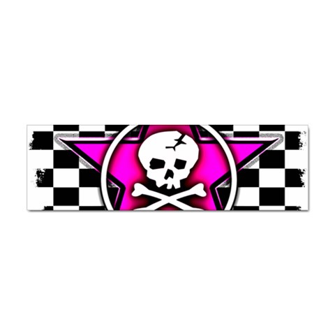 Pink Star Skull Checker Sticker (Bumper) from ArtsNow.com Front