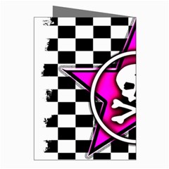 Pink Star Skull Checker Greeting Cards (Pkg of 8) from ArtsNow.com Right