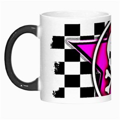 Pink Star Skull Checker Morph Mug from ArtsNow.com Left