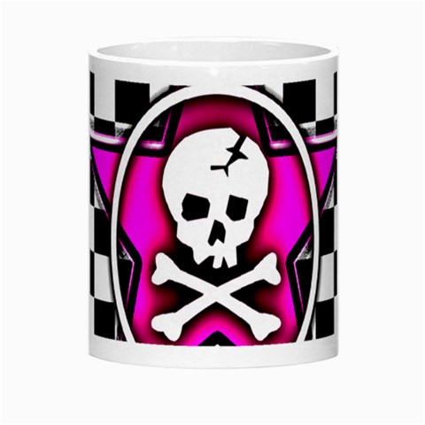 Pink Star Skull Checker Morph Mug from ArtsNow.com Center