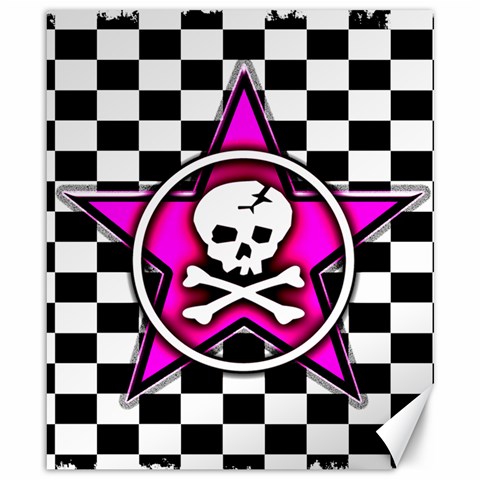 Pink Star Skull Checker Canvas 8  x 10  from ArtsNow.com 8.15 x9.66  Canvas - 1