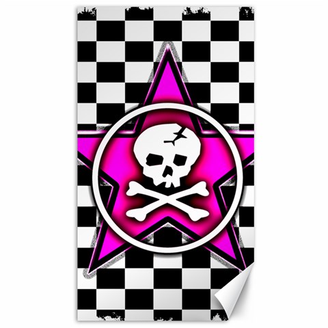 Pink Star Skull Checker Canvas 40  x 72  from ArtsNow.com 39.28 x69.23  Canvas - 1