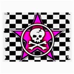 Pink Star Skull Checker Large Glasses Cloth (2 Sides)