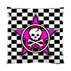 Pink Star Skull Checker Standard Cushion Case (Two Sides) from ArtsNow.com Front