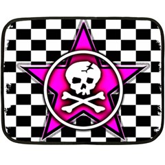 Pink Star Skull Checker Double Sided Fleece Blanket (Mini) from ArtsNow.com 35 x27  Blanket Front