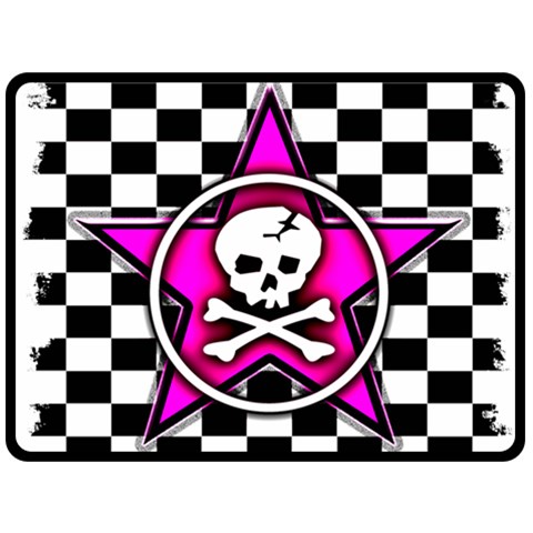 Pink Star Skull Checker Fleece Blanket (Large) from ArtsNow.com 80 x60  Blanket Front