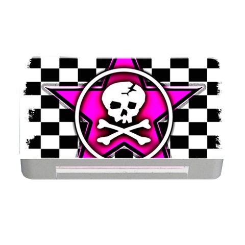 Pink Star Skull Checker Memory Card Reader with CF from ArtsNow.com Front