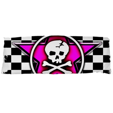 Pink Star Skull Checker Body Pillow Case Dakimakura (Two Sides) from ArtsNow.com Front