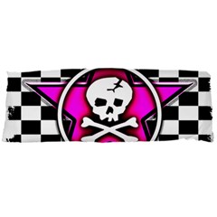 Pink Star Skull Checker Body Pillow Case Dakimakura (Two Sides) from ArtsNow.com Front