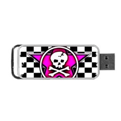 Pink Star Skull Checker Portable USB Flash (Two Sides) from ArtsNow.com Back