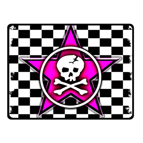 Pink Star Skull Checker Double Sided Fleece Blanket (Small) from ArtsNow.com 45 x34  Blanket Front