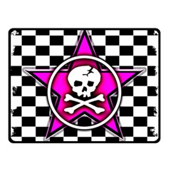 Pink Star Skull Checker Double Sided Fleece Blanket (Small) from ArtsNow.com 45 x34  Blanket Back