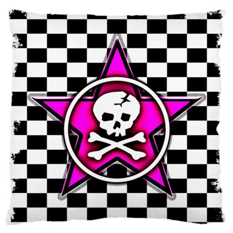 Pink Star Skull Checker Standard Flano Cushion Case (One Side) from ArtsNow.com Front