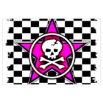 Pink Star Skull Checker Samsung Galaxy Note 4 Case (Black)