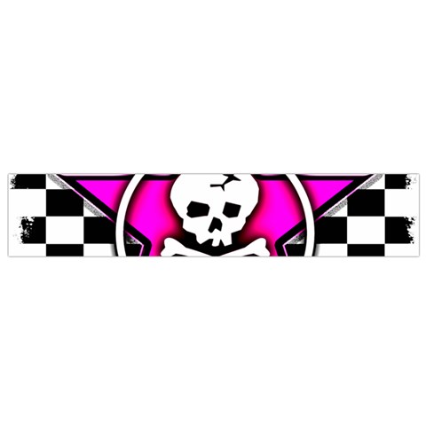 Pink Star Skull Checker Small Flano Scarf from ArtsNow.com Front