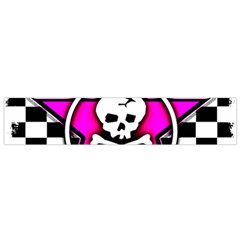 Pink Star Skull Checker Small Flano Scarf from ArtsNow.com Back