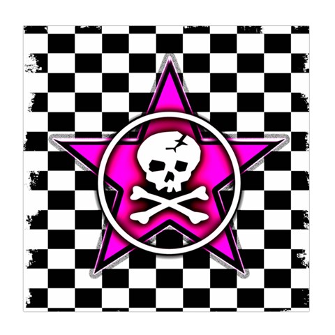 Pink Star Skull Checker Duvet Cover (Queen Size) from ArtsNow.com Front