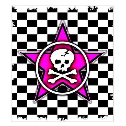 Pink Star Skull Checker Duvet Cover (King Size) from ArtsNow.com Duvet Quilt