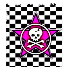 Pink Star Skull Checker Duvet Cover Double Side (King Size) from ArtsNow.com Front